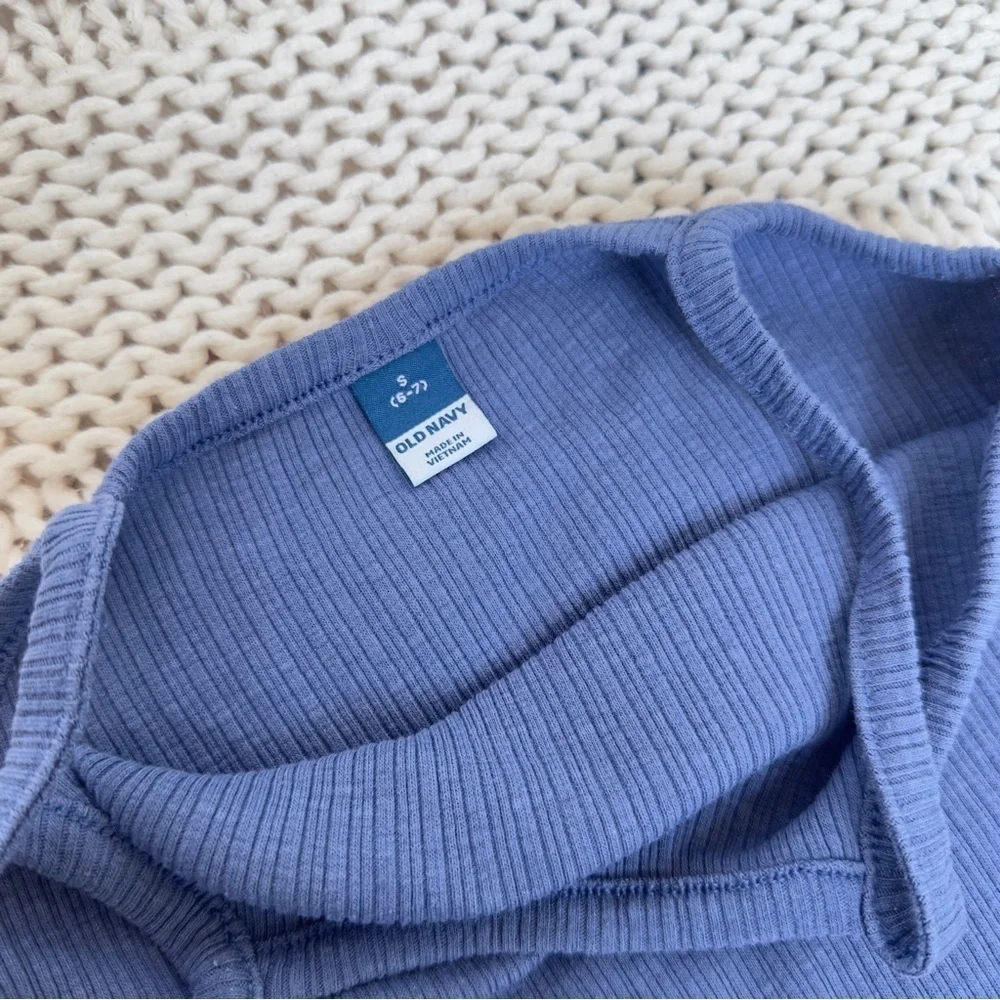 Old Navy Blue Ribbed Knit Cami Girl's Top Small (6-7)